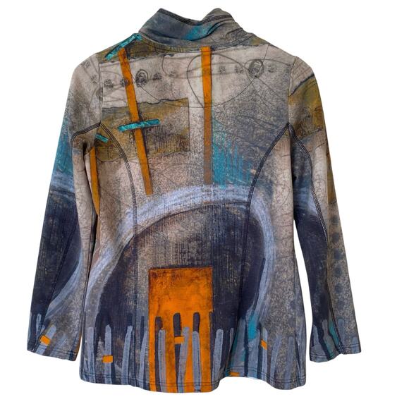 SIMPLY ART by DOLCEZZA Abstract Button Down Jacket, Size Small - Picture 2 of 11